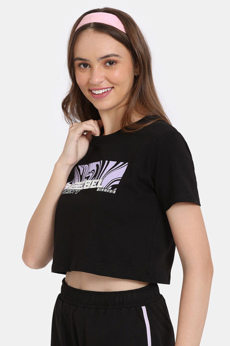 Rosaline Crop Length Loungewear Top - Black Beauty — image 2